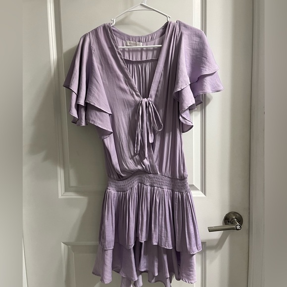 Atikshop Flowy Lilac Mini Day Dress - Picture 3 of 5